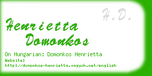 henrietta domonkos business card